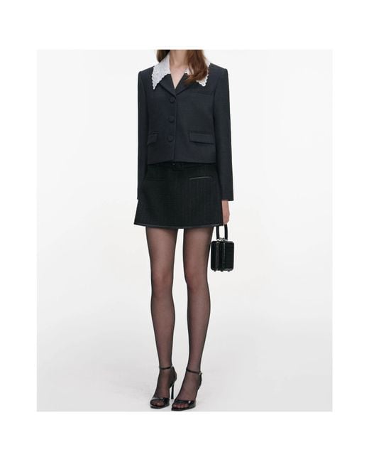 Self-Portrait Black Collared Jacket