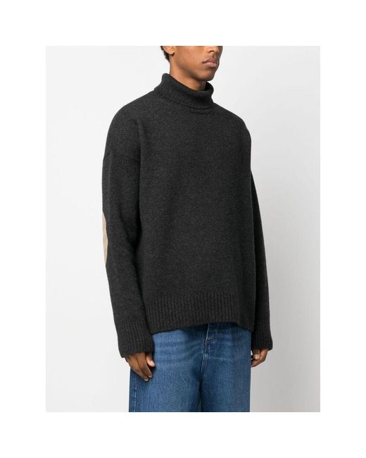AMI Black Ami De Coeur High Neck Knitted Jumper for men