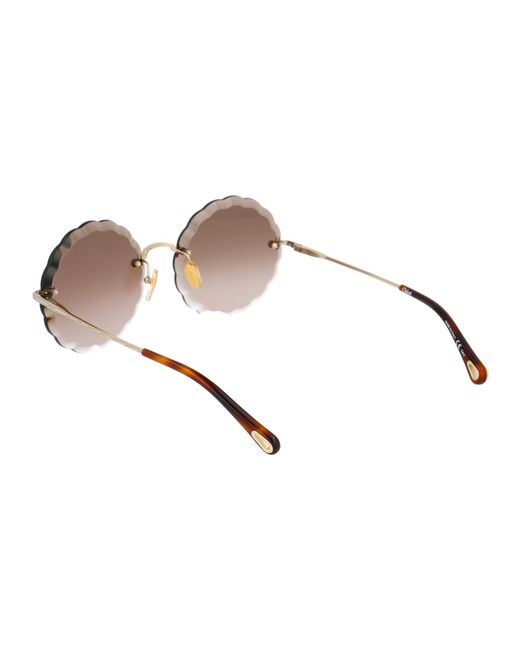 Chloé Pink Chloé Eyewear Round Scalloped Frame Sunglasses
