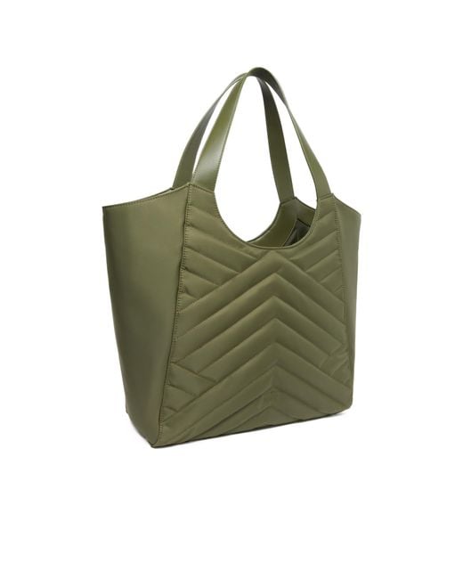 Pinko Green Puzzle-Quilted Shopper Bag