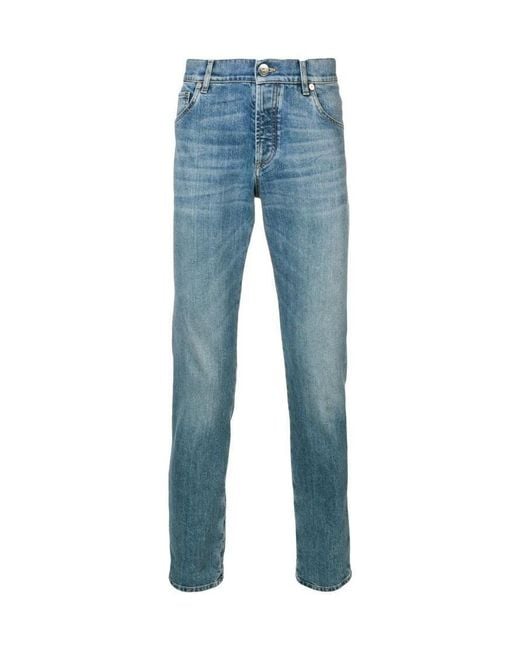 Brunello Cucinelli Blue Straight-Leg Skinny Jeans for men