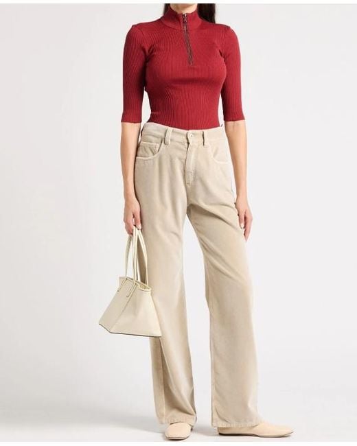 Brunello Cucinelli Red Three-Quarter Sleeve Knitwear