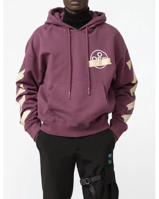 Off-White c/o Virgil Abloh Purple Tape Arrows Print Hoodie for men