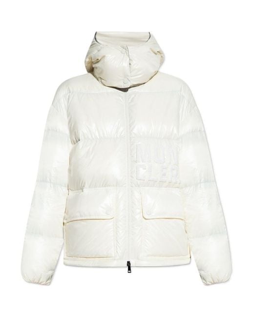 Moncler White Logo-Appliqué Padded Jacket
