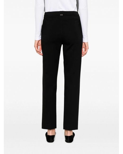 Twinset Black Concealed-Fastening Straight-Leg Trousers