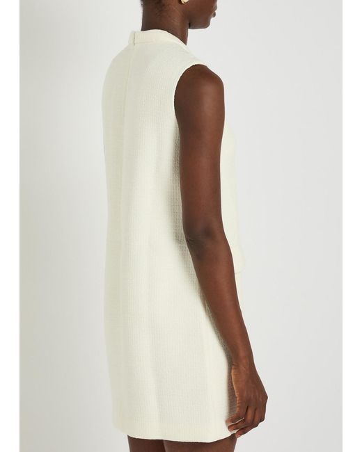 Self-Portrait White Tailored Bouclé Mini Dress