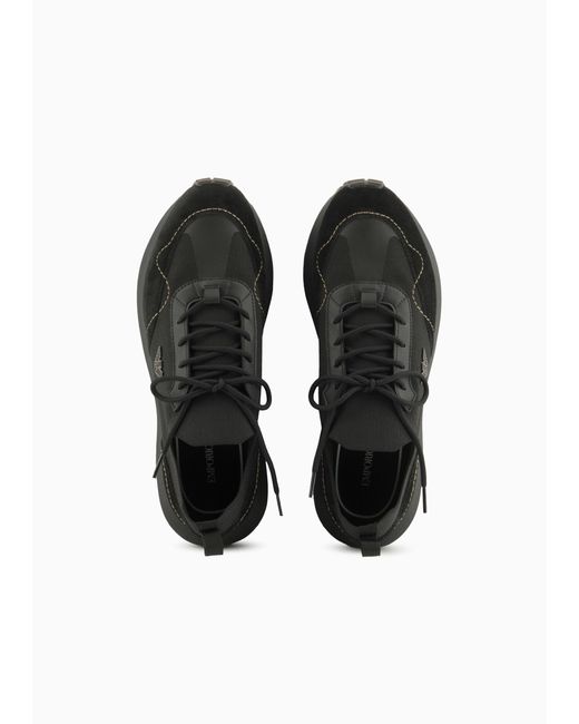 Emporio Armani Black Laced Sneakers for men