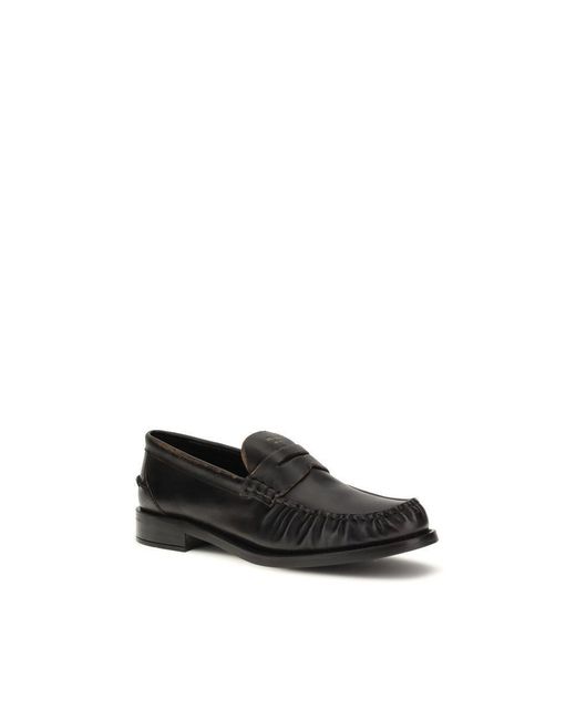 Prada Black Ruched Slip-On Loafers