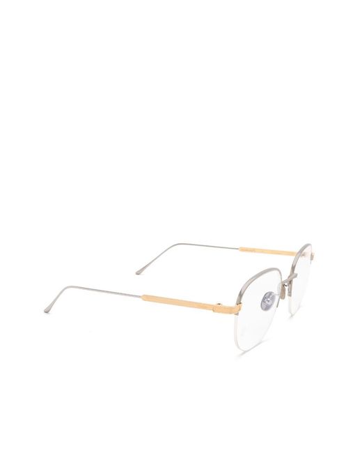 Cartier White Round Frame Glasses for men