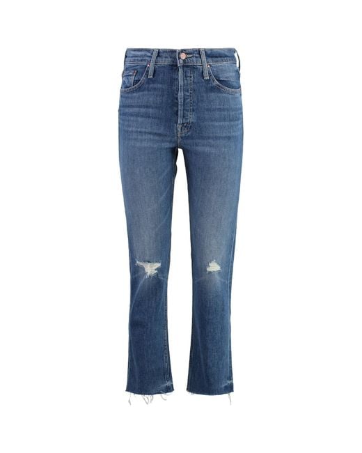 Mother Blue Tomcat Cropped Skinny Jeans