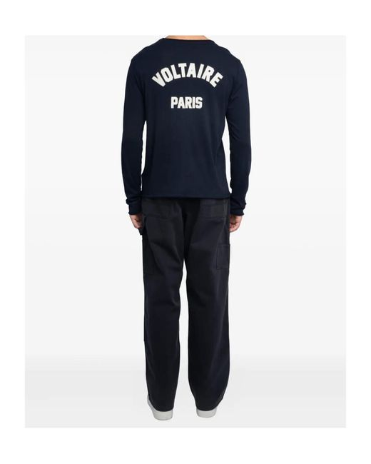 Zadig & Voltaire Blue Organic Cotton T-Shirt for men