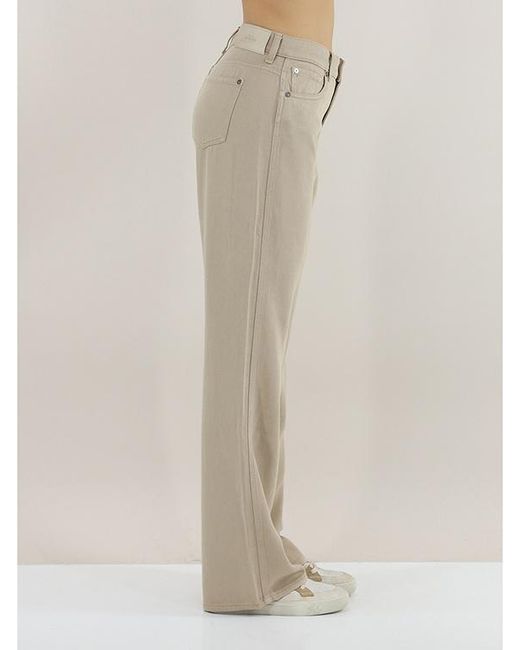 7 For All Mankind Gray Tess Logo-Patch Straight-Leg Trousers