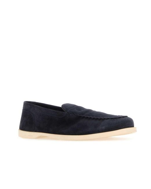 John Lobb Blue Pace Slip-On Loafers for men