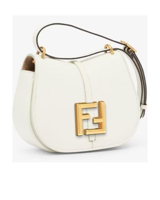 Fendi White C'Mon Small Satchel Bag