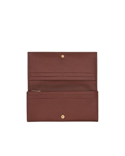 Longchamp Brown Continental Leather Wallet