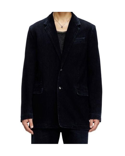 DIESEL Blue D-Reger Denim Blazer for men
