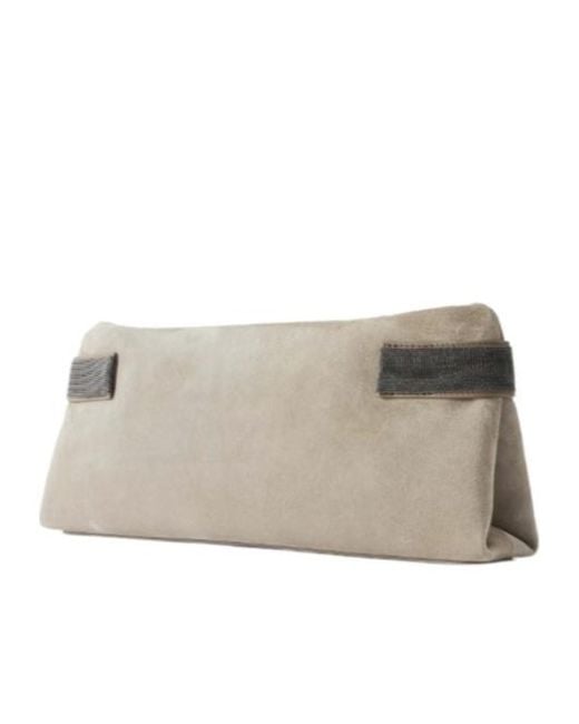 Brunello Cucinelli Natural Essence Precious Strapped Clutch Bag