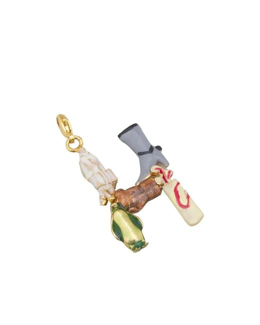 Marni White Alphabet H Charm Pendant
