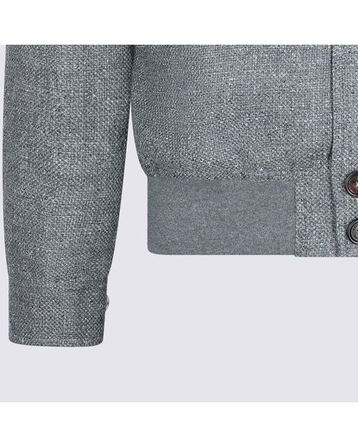 Brunello Cucinelli Gray Jackets _Se Linen Wo for men