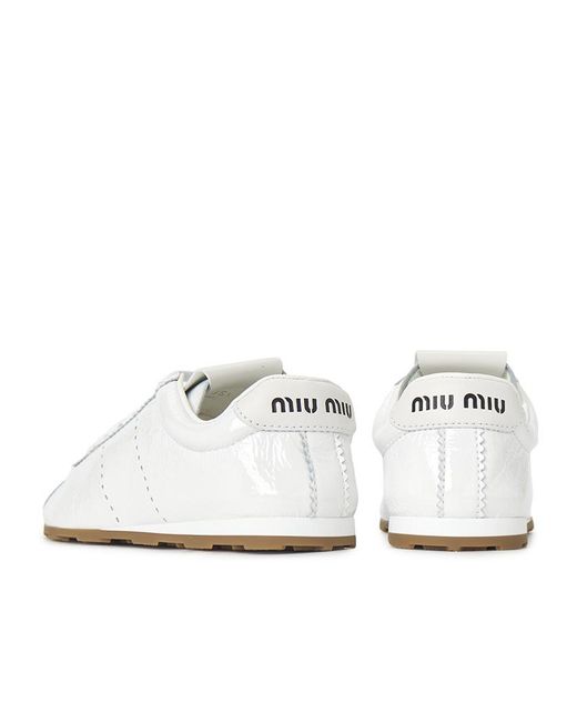 Miu Miu White Plume Bleach Sneakers