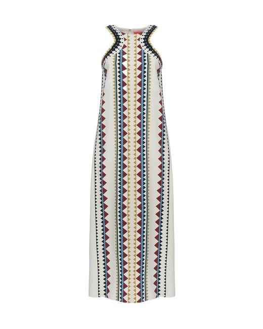 LaDoubleJ White Geometric-Print Maxi Skirt