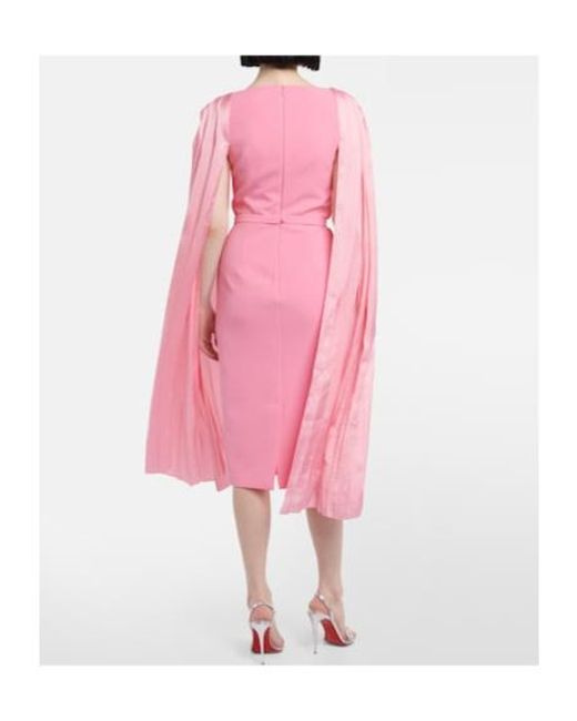 Safiyaa Pink Essiah Crepe And Satin Midi Dress