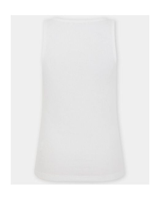 Rabanne White Logo-Embroidered Tank Top