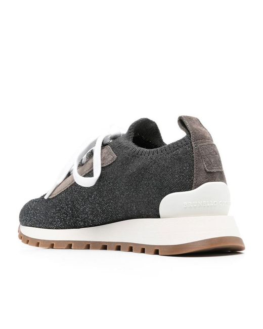 Brunello Cucinelli Black Low-Top Lace-Up Sneakers
