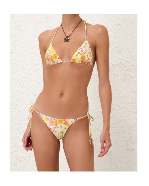 Zimmermann Metallic Solstice Floral Triangle Bikini