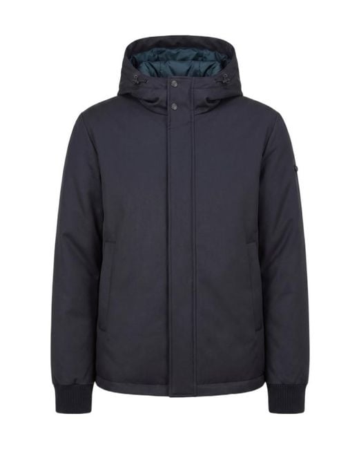 Peserico Blue Zip-Up Hooded Padded Jacket for men