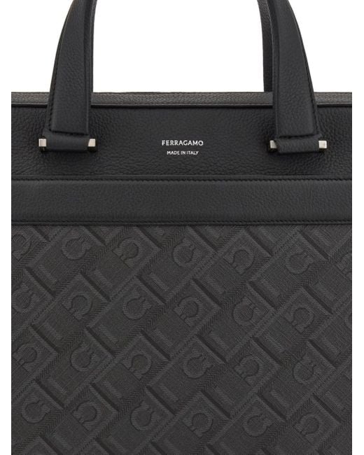 Ferragamo Black Ferragamo Eyewear Monogram Briefcase for men