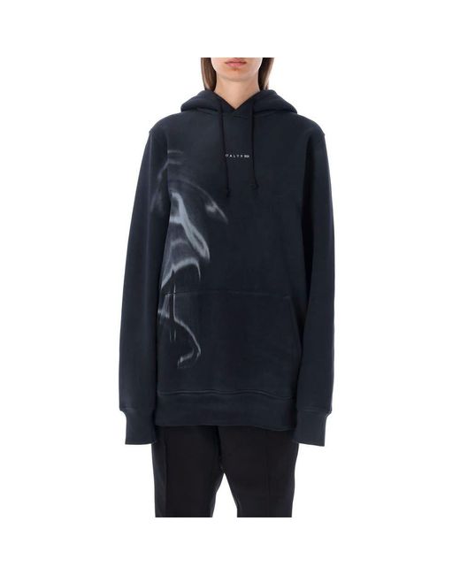 1017 ALYX 9SM Blue Logo-Print Wave Hoodie for men