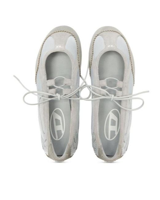 DIESEL White D-Mile Ballet Flats