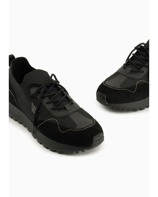 Emporio Armani Black Laced Sneakers for men
