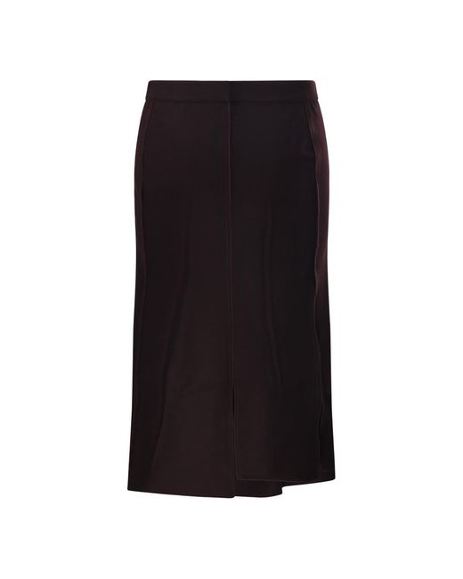 Victoria Beckham Black Pleated Midi Skirt