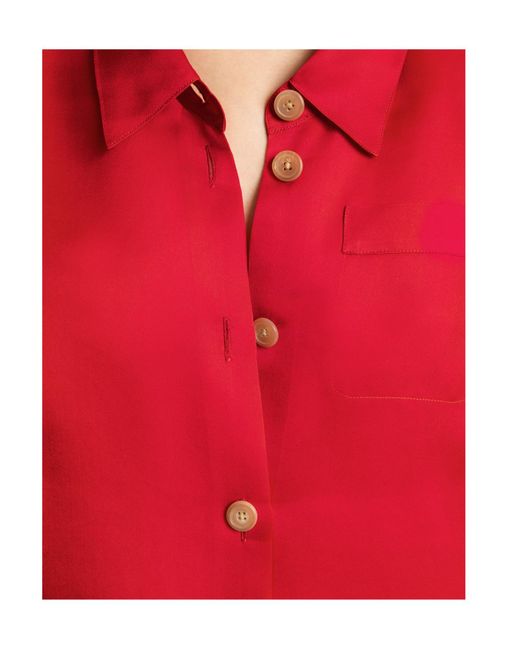 Khaite Red Keefe Button-Up Blouse
