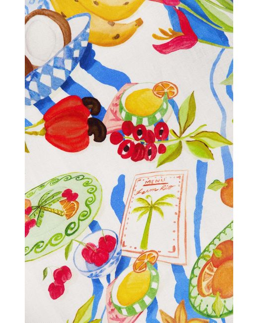Farm Rio White Patterned Dress