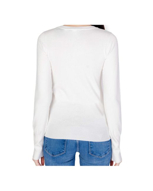 Guess White Long-Sleeved Pullover