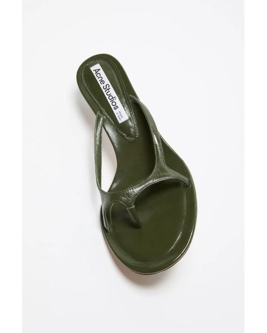 Acne Metallic Thong-Strap Kitten-Heel Sandals