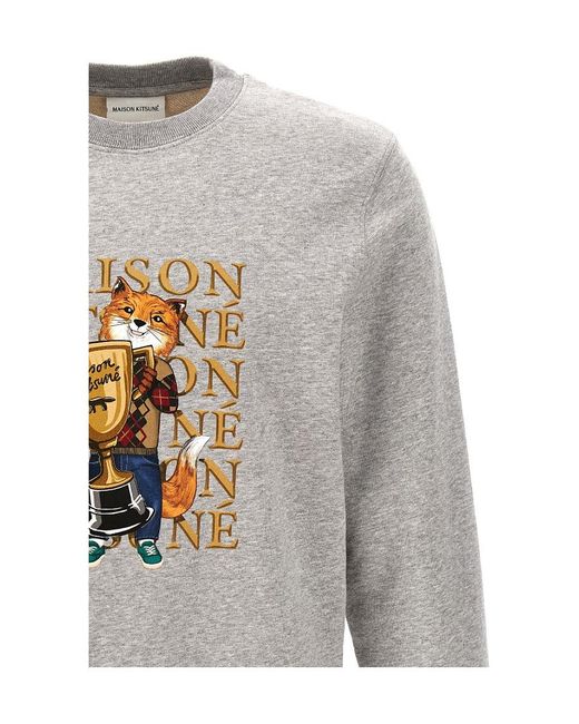 Maison Kitsuné Gray Fox Champion Sweatshirt for men