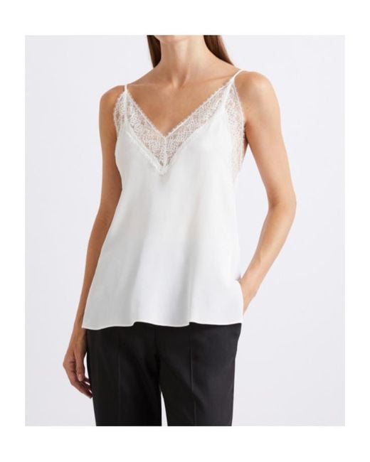 Marella White Silk-Blend Slip Top