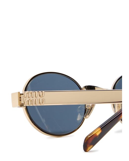 Miu Miu Blue Round-Frame Sunglasses