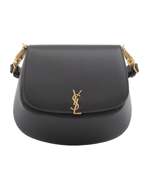 Saint Laurent Gray Voltaire Foldover Top Mini Shoudler Bag