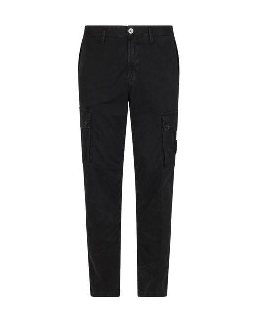 Stone Island Black Casual Pants With Belt Loops for men