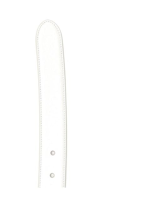 Prada White Square Buckle Belt