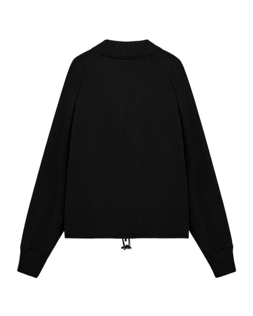Emporio Armani Black Punto Milano Jersey Blouson Jacket With Drawstring Hem