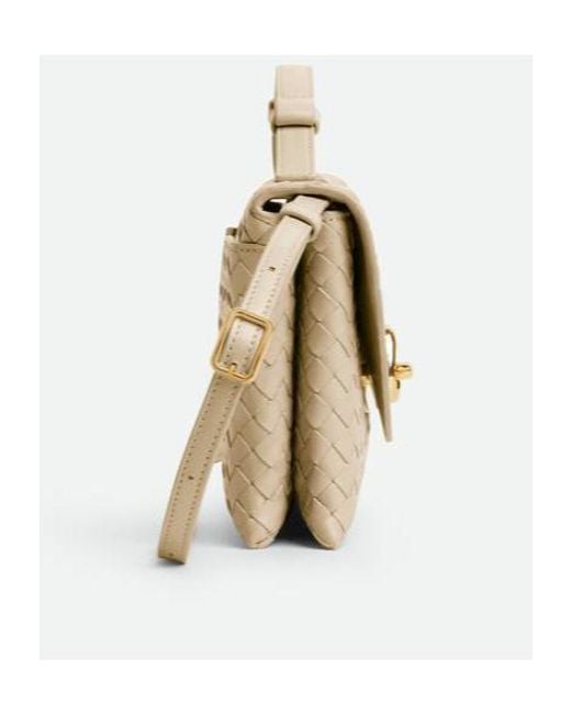Bottega Veneta Metallic Intrecciato Knot Lock Crossbody Bag