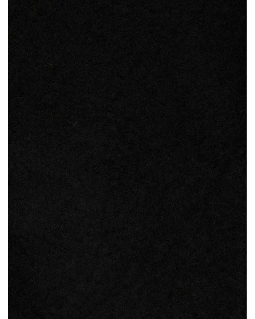 Rick Owens Black Virgin Wool Cowl Scarf