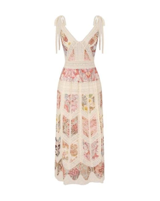Zimmermann Natural Spliced Print Daylight Slip Dress