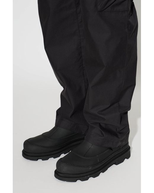 Moncler Black Round-Toe Short Boots for men